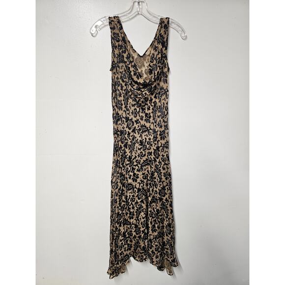 Vtg 2pc Midi Dress 10 Romantic Fairy Grunge Whimsygoth Cowl Neck Burnout Flaw - Picture 10 of 16